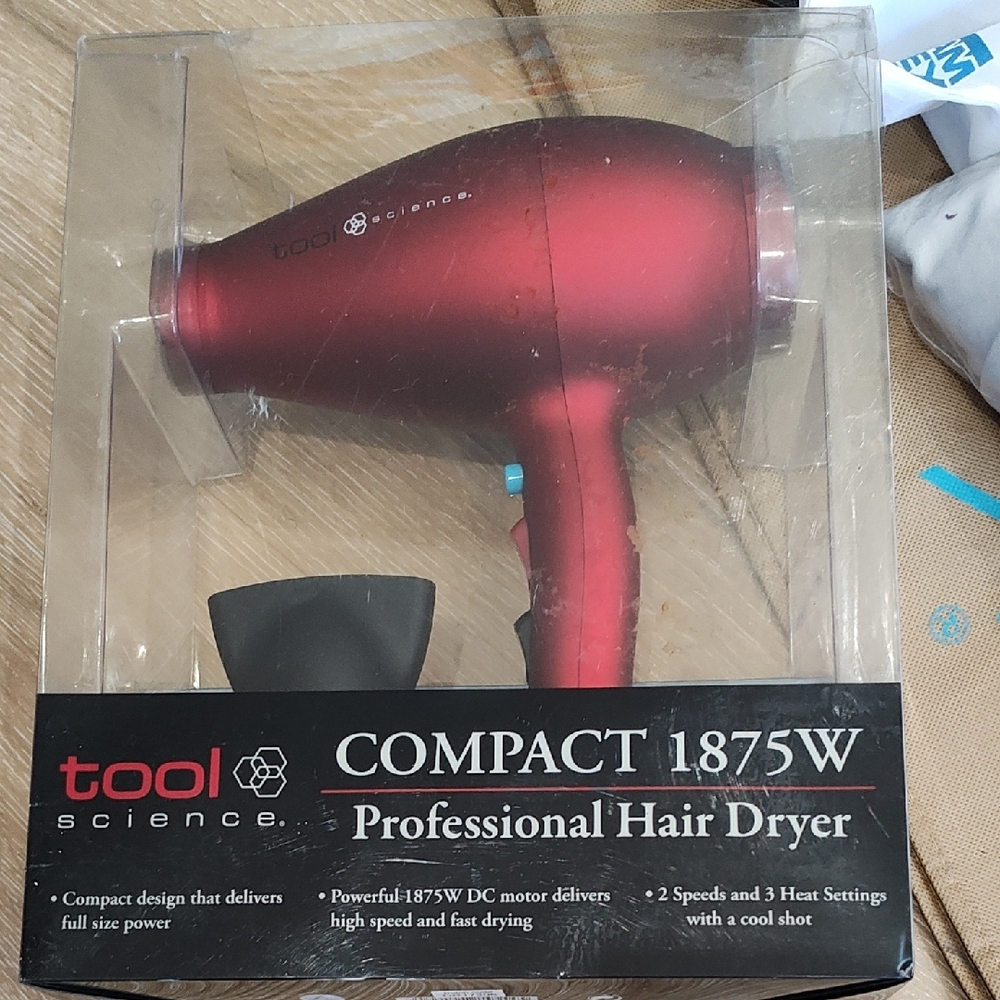 Compact Red Hair Dryer